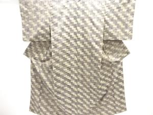 幾何学模様織り出し手織り紬着物